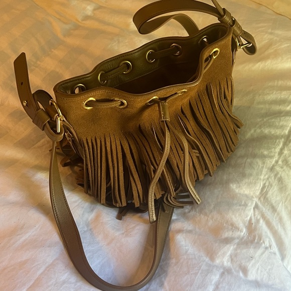 New without Tags Saint Laurent Mini Bucket Bag with Fringe - Picture 4 of 11